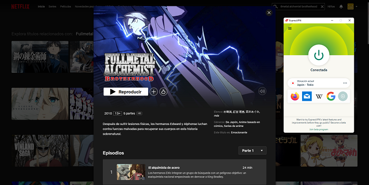 Fullmetal Alchemist Brotherhood en Netflix