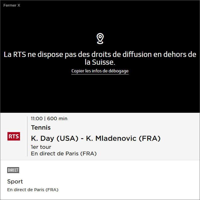 Roland Garros en RTS sin VPN