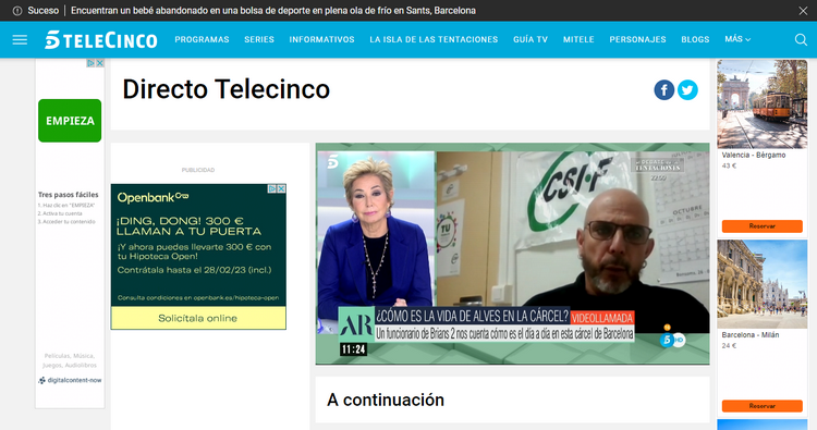 Telecinco fuera de España con ExpressVPN
